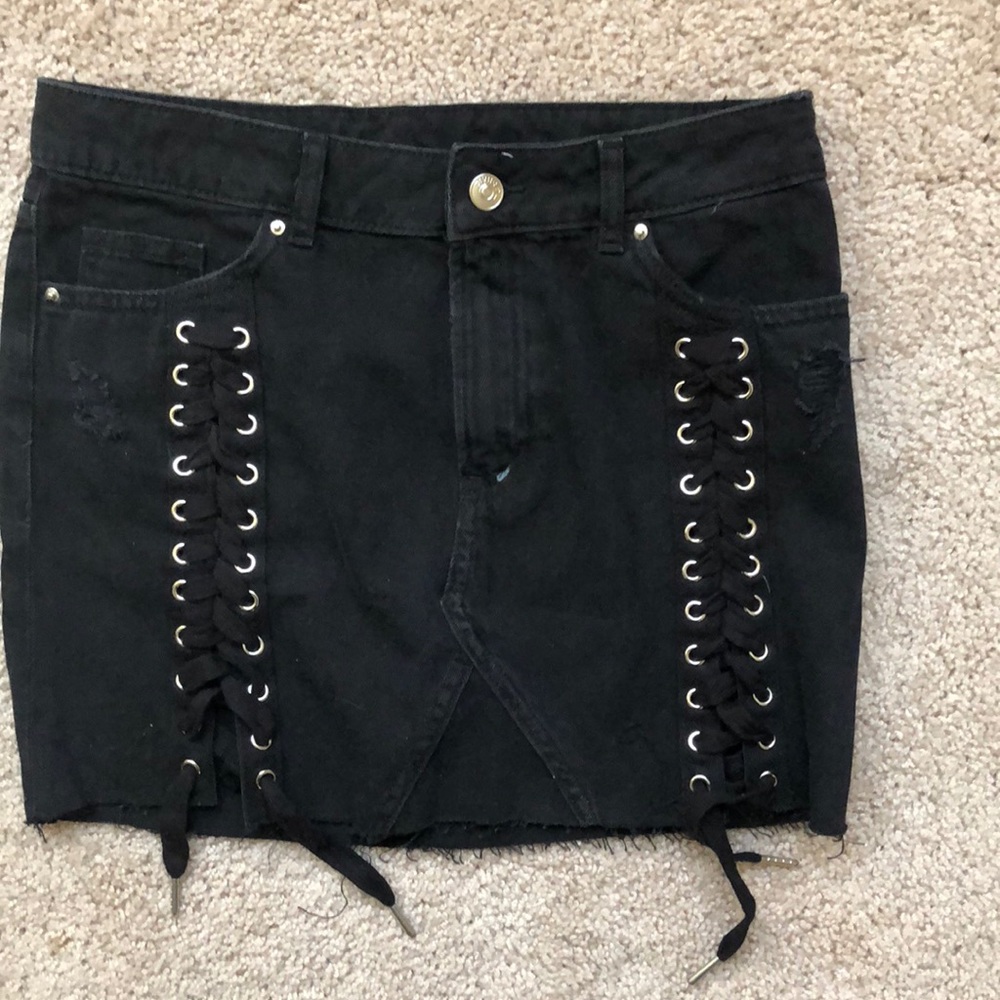 Black jean skirt